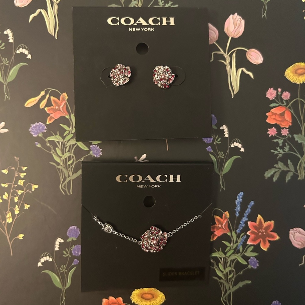 Coach earring and bracelet set